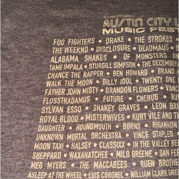 ACL Music Festival 2015 Official Artist Lineup T-Shirt: Adult Medium:Concert Tee - Picture 5 of 7